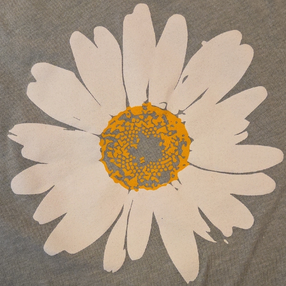 Mint Green Daisy Print V-neck Short Sleeve Tshirt - Picture 5 of 6